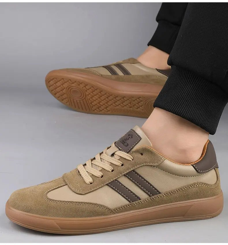 High Quality Leather Sneakers Men Trainers Classic Casual Sports Shoes Man Flat Sneakers Outdoor Non-slip Men's Skateboard Shoes