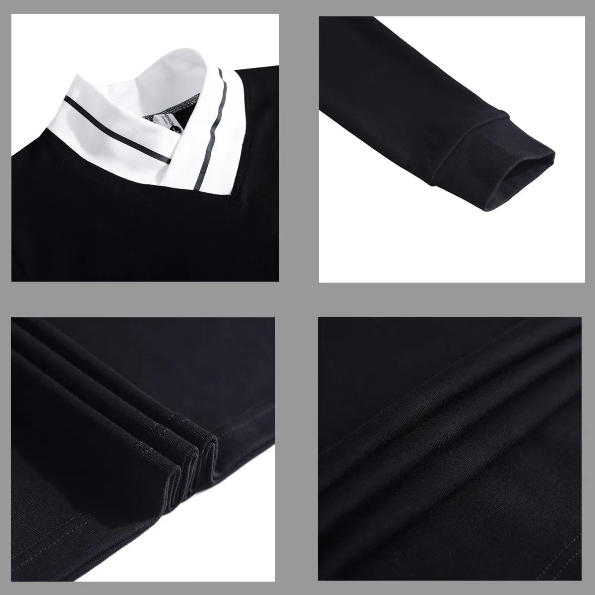 Autumn Winter Men's Mock Neck Long Sleeved T-shirt Slim Fit Elastic Solid Color Base Shirt Versatile Casual Business T-shirts