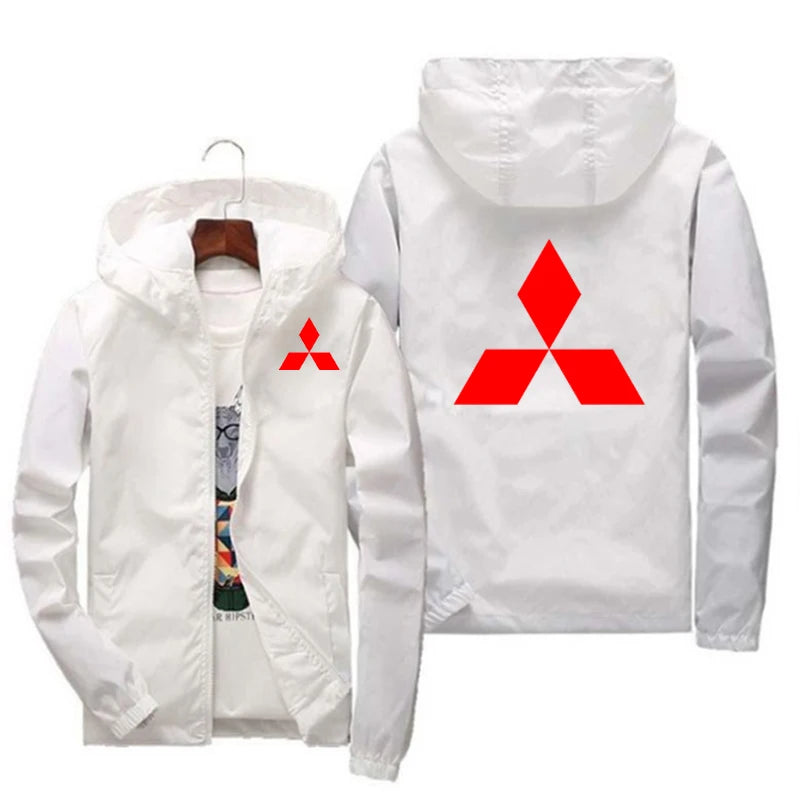 2025 Mitsubishi Racing Team Official Jacket: Unisex Racing Jacket, Oversized Top, Evo Jacket, Hooded Cardigan, Zip-Up Coat