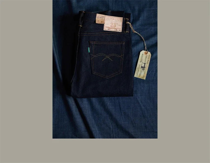BOB DONG 23oz Extra Heavy Selvedge Denim Jeans Lot 35-3 Raw Denim Slim Straight Leg Pants