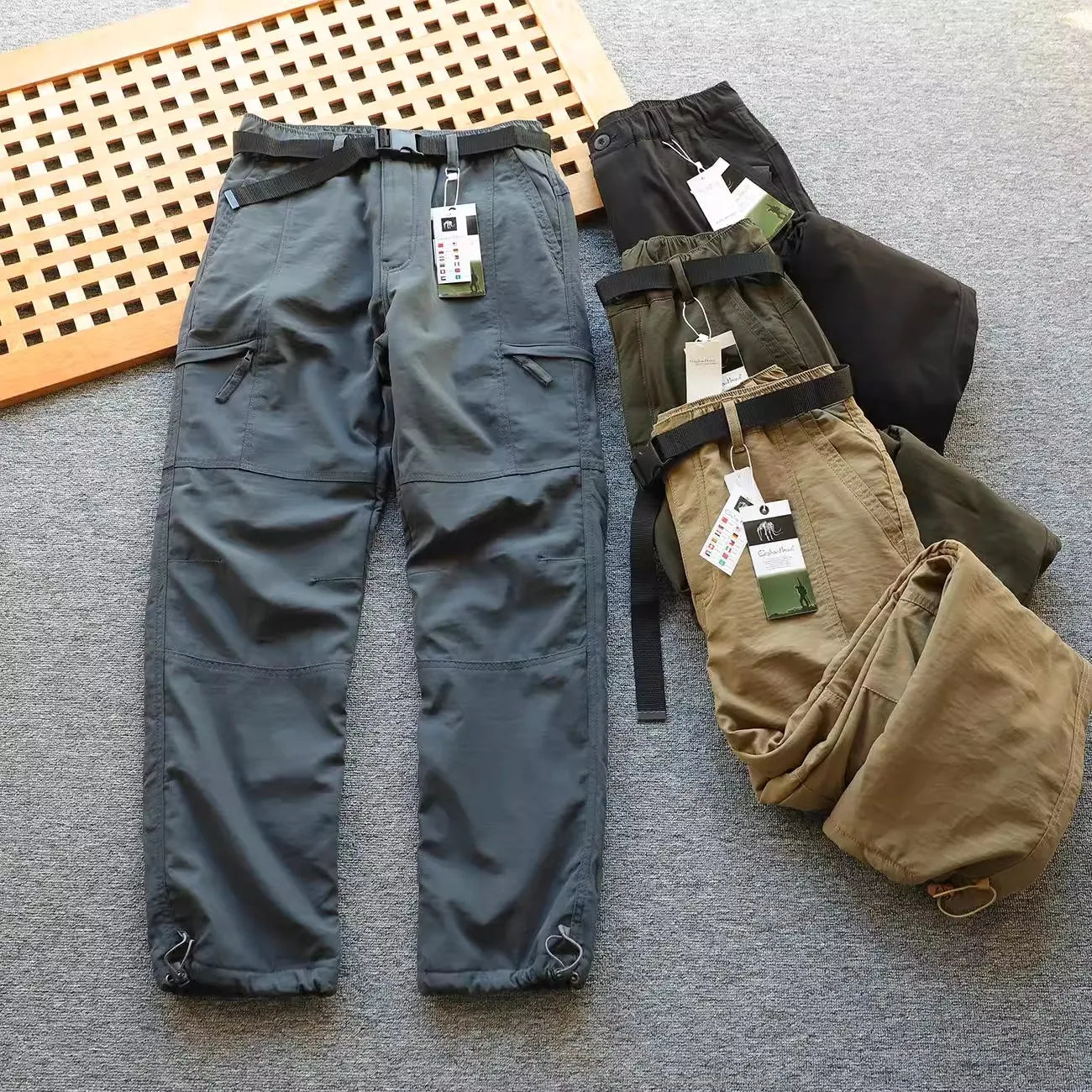 Outdoor Softell Pants Men's Autumn Winter Windproof Waterproof Thiened Fce Lined Straight Leg Hiking Mountain Climbing...