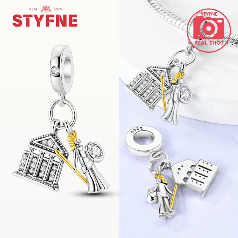 925 Silver Charms Religion Heart Lucky Eye Cross Beads For Original Bracelet Making Pendant for Women Fine Jewelry gifts