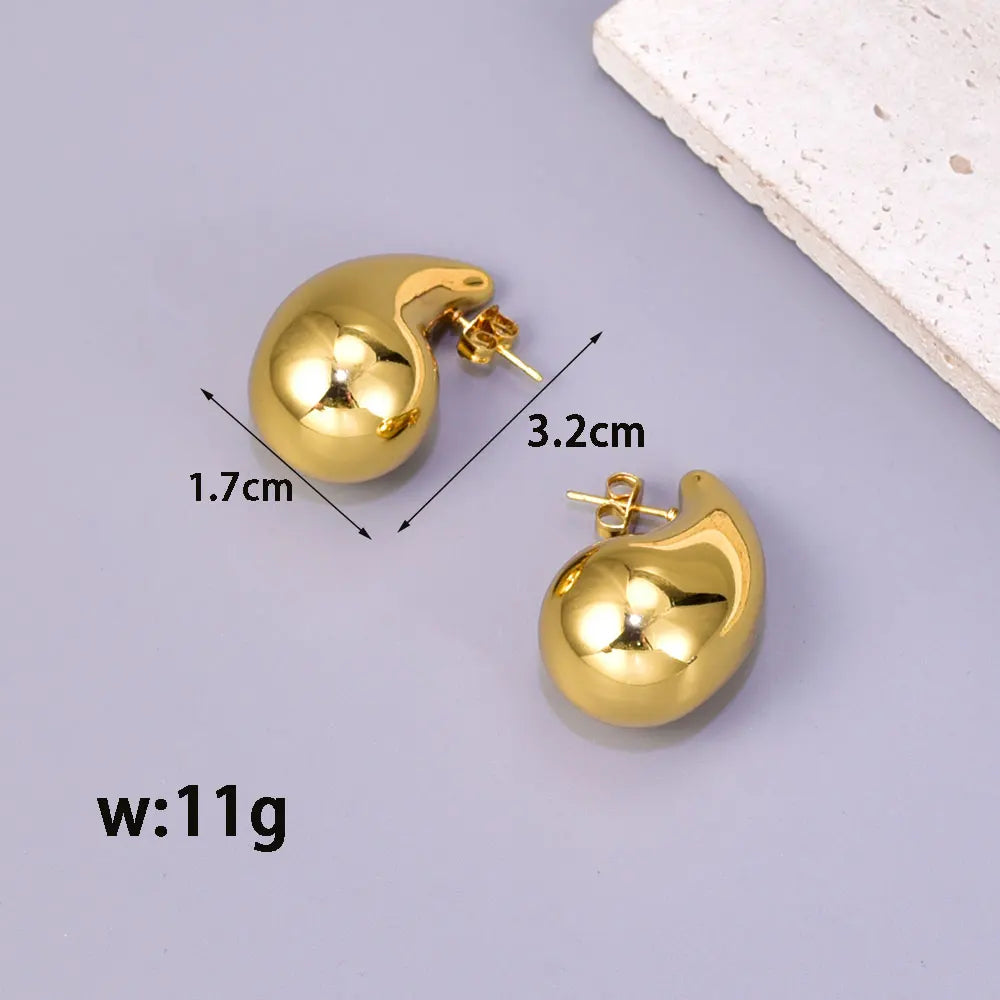 E77 Cross-border Fashion stainless steel hollow earrings, a light luxury and elegant women's simple earrings