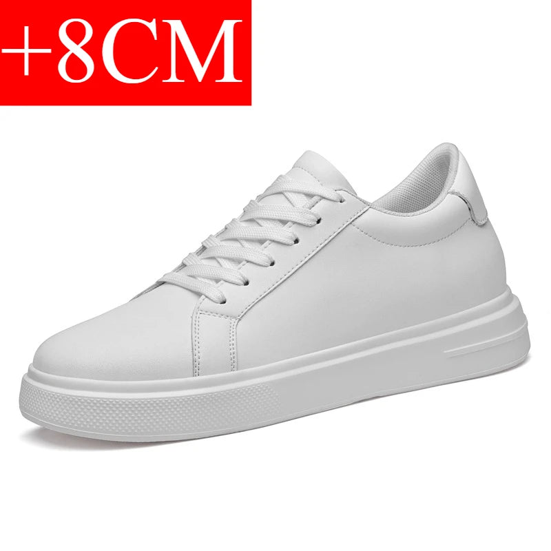 New  Men's Sneakers Elevator Shoes Heightening Height Increase Insole 6-10CM High Heels Shoes Leather Sport Shoes Men Shoes