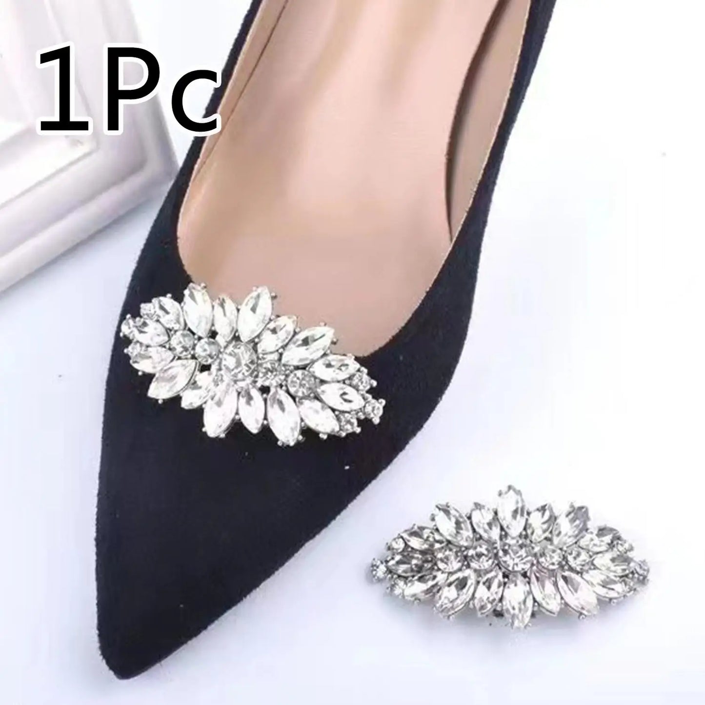 1PC Removable Lady Shoe Clips Wedding Bride Shoes Decoration Women High Heel Charms Jewelry Rhinestones Crystal Shoes Decoration