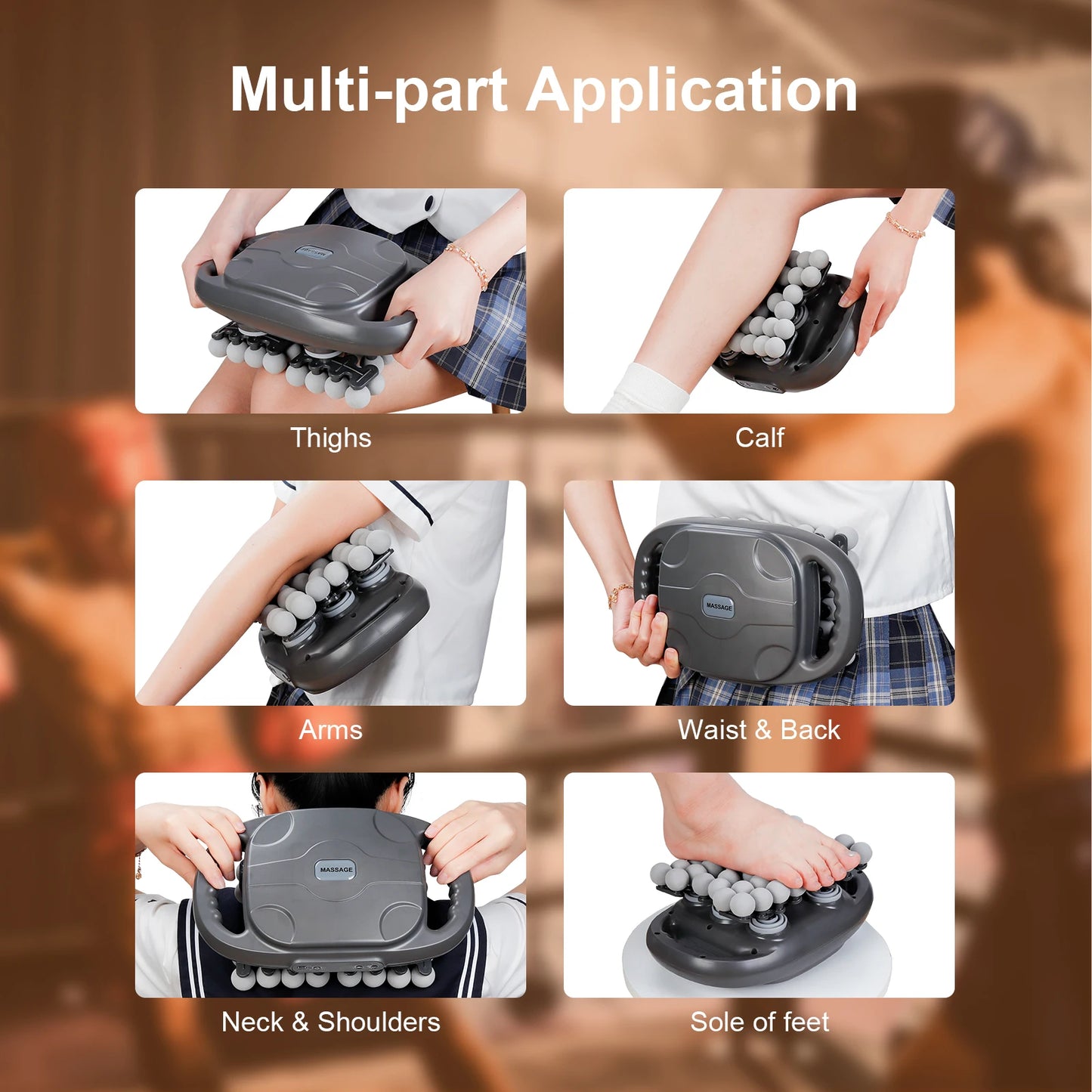 Multi-head Fascia Gun Deep Relaxation Muscle Red Light Deep Tissue Body Muscle Massage Gun