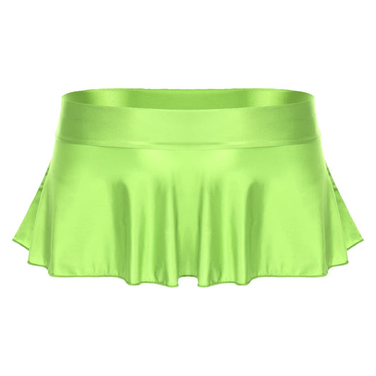 Skirts for Women Korean Fashion Mini Skirts Solid Color Sexy Miniskirt Clubwear Glossy Ruffled Short Rave Mini Skirt Y2k Clothes