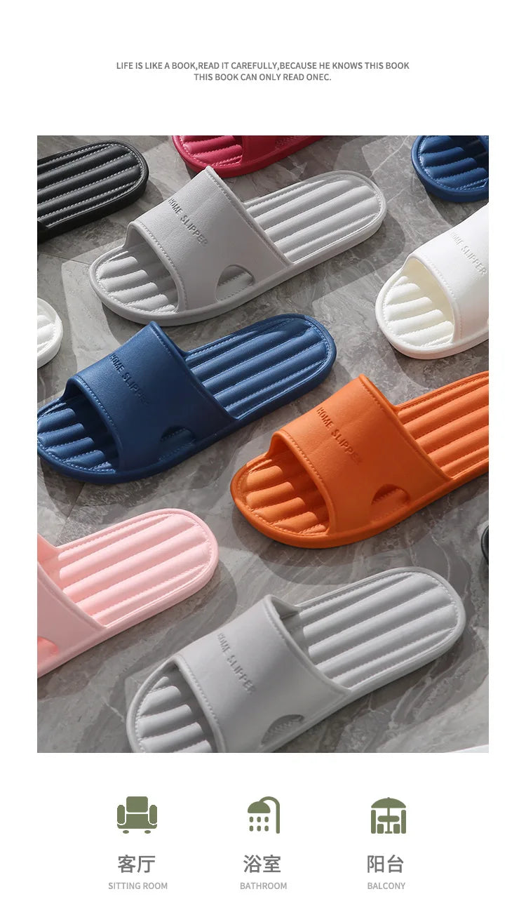 2025 Men's Summer Slippers for Home Use Women's Indoor Non Slip Shower Home Use EVA Soft Bottom Couple's Bathroom Slippers
