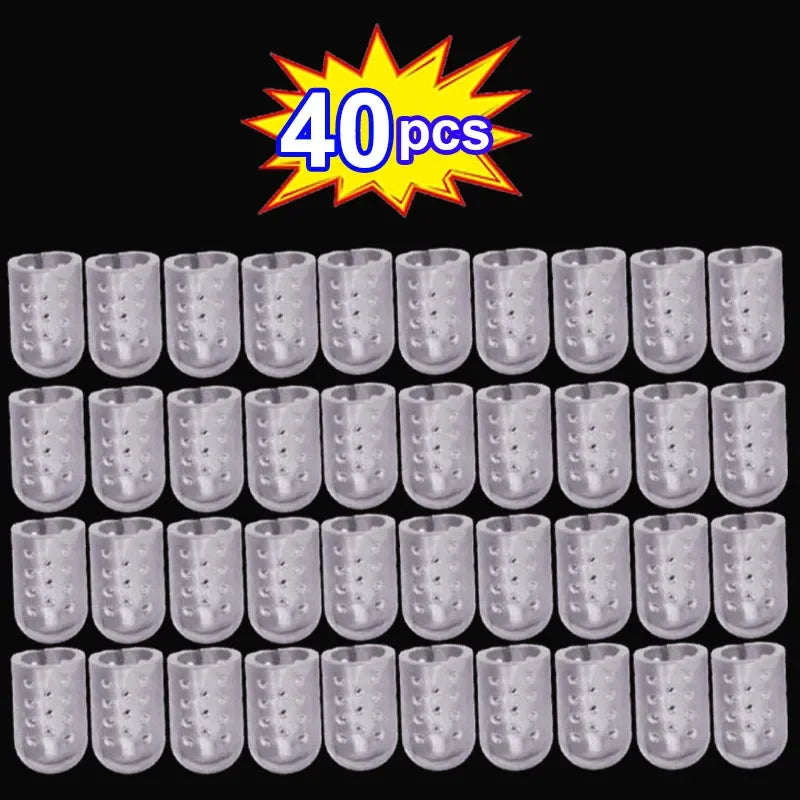 10/50pcs Transparent Silicone Toe Covers Women Gel Little Toes Protector Tube Foot Care Finger Caps Elasticity Prevents Blisters