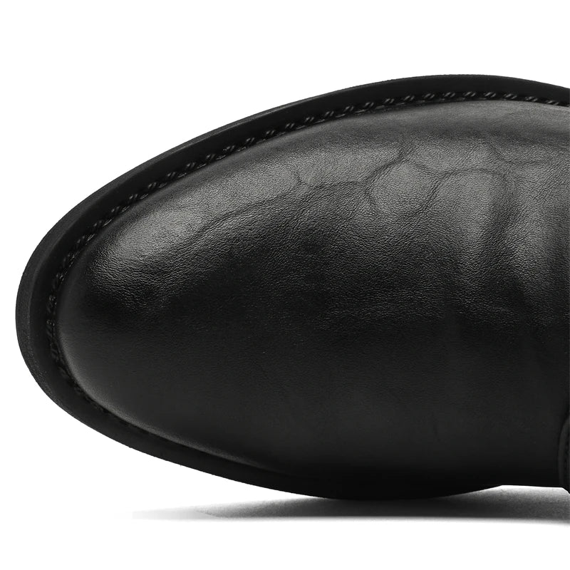 British Style Men's Leather Shoes Pointed Luxury Leather Dress Shoes Versatile Couples Interview Commuting Men's Casual Shoes