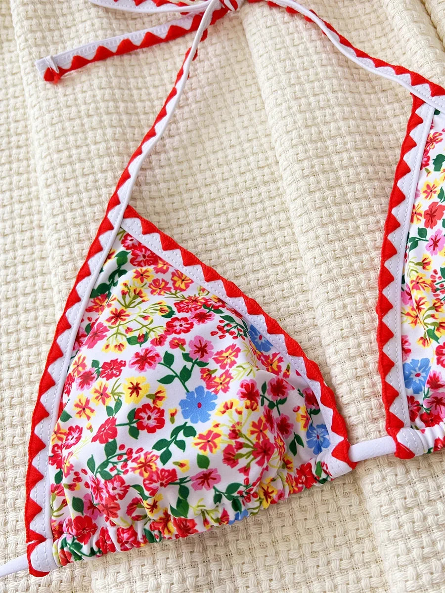 2025 Sexy White Ribbed Brazilian bikini Women Swimwear Female swimsuit Two pieces bikini Set Push up Bather bathing suit Swim