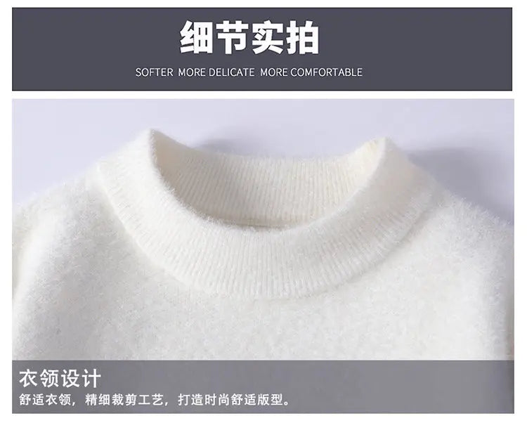 New Winter Tops Handsome Pullover Men Korean Harajuku Mens Christmas Sweaters Grade Luxury Thick Warm Sweater