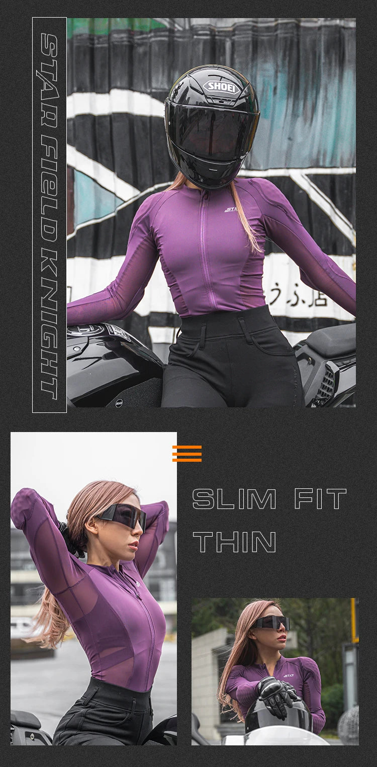 Women Motorcycle Soft Armor Full Body Summer Motorbike Skiing Protective Jacket Lady Motocross Racing Undershirt CE Approved