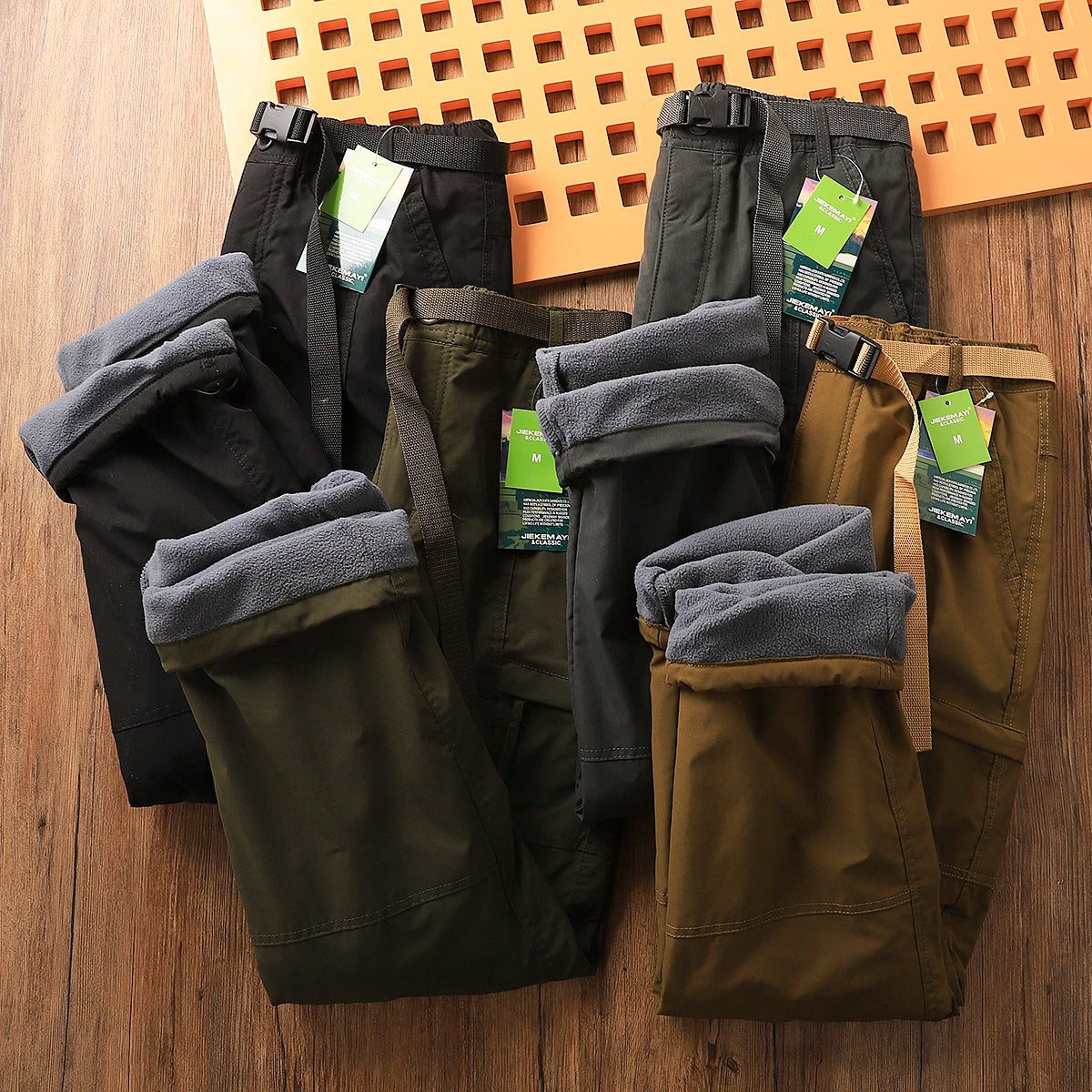 Outdoor Men's Windproof Waterproof Hiking Sports Loose Straight Multibag Workwear Casual Long Trousers Faionable Urban Sle