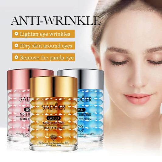 SADOER Hyaluronic Acid 24K Golden Sakura Eye Cream Anti Dark Circles Anti Wrinkles Moisturizing Anti-aging Creams Eyes Skin Care