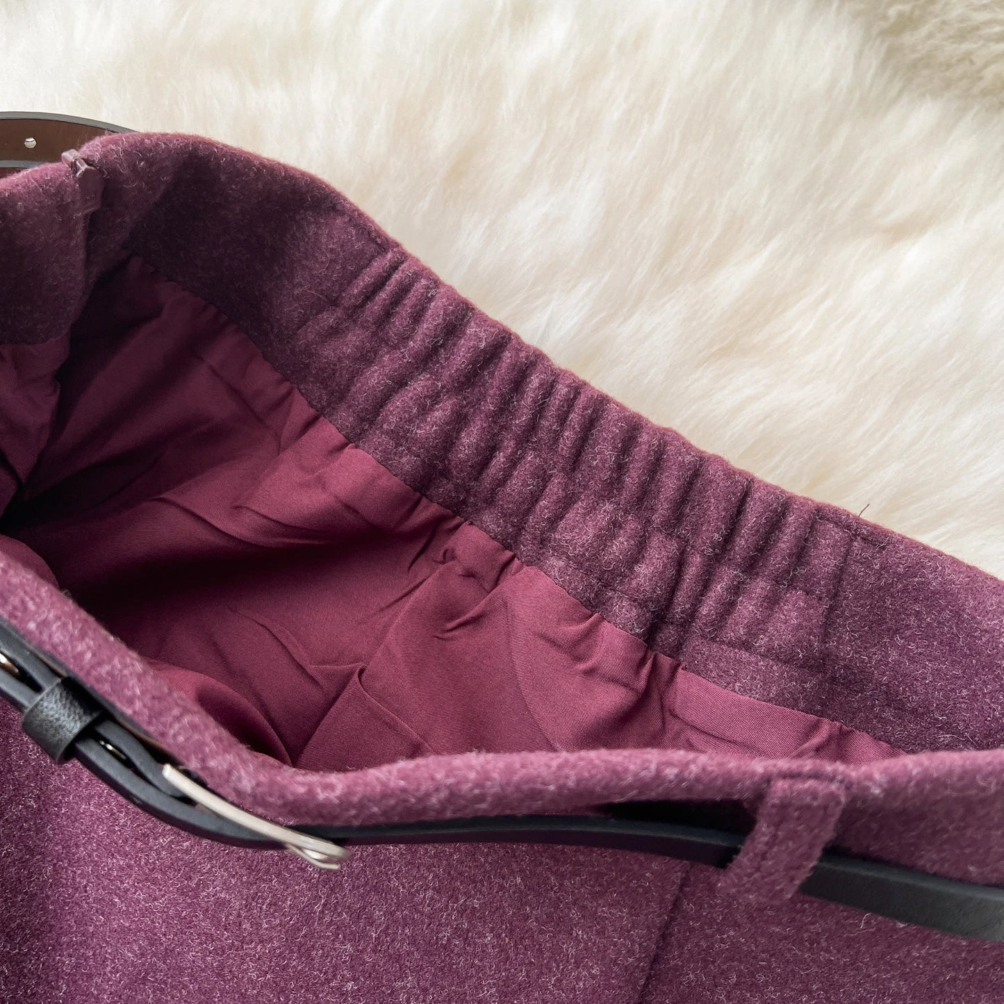 Woolen Midi Skirt Women Autumdn Winter High Waisted Elegant Pencil Skirt Female Slim Split Work Skirts