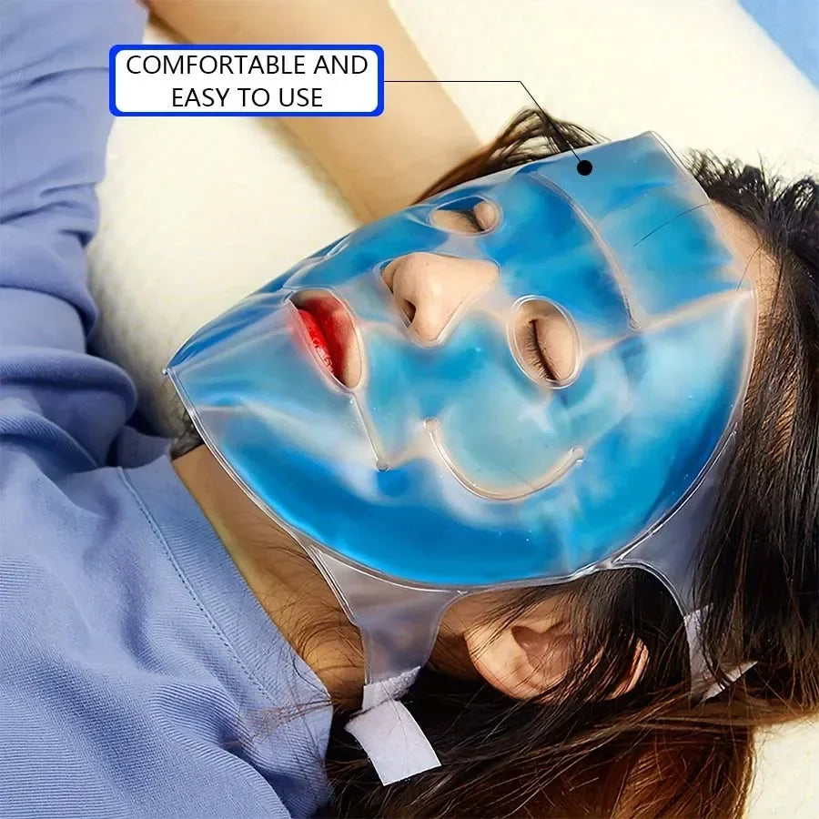 Face Cooling Mask Gel Eye Mask Ice Pack Cooling PVC Hot Cold Therapy Skin Care Tool Gel Face Mask Skin Firming Spa Sleep Mask