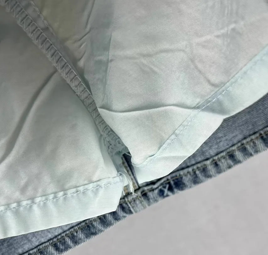 2025 New Summer A-line Denim Skirts For Women Fashion Hot drilling Casual Jeans Skirt Femme w1146