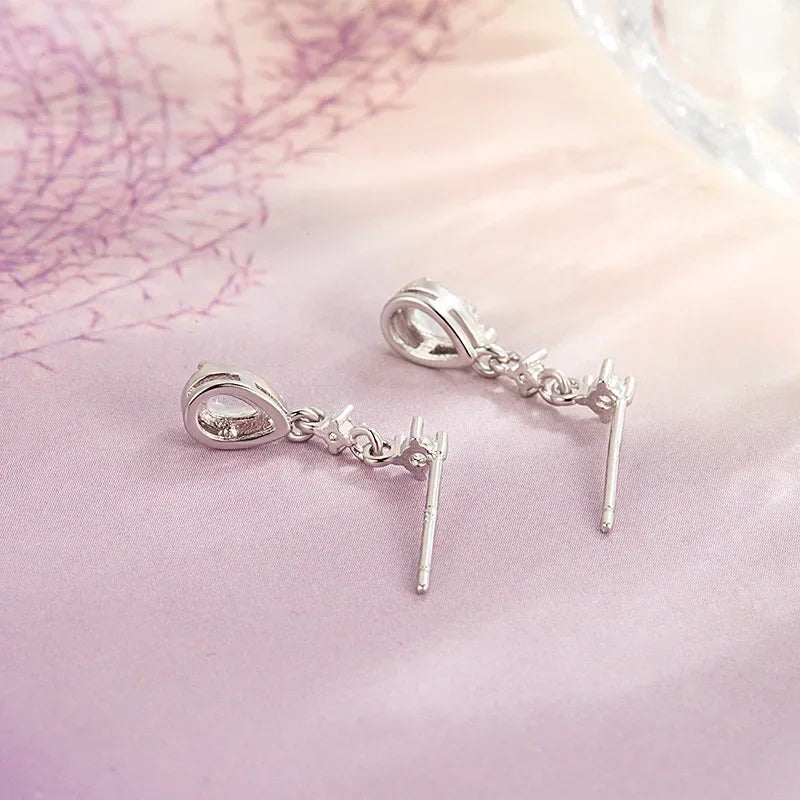 New 925 Sterling Silver Zircon Earrings Shining Charm Simple Style Women Earrings Birthday Gift for Friends Fine Jewelry