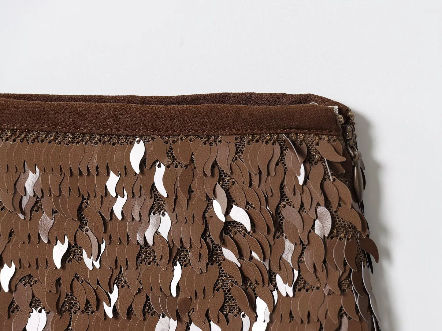 KONDALA Chic Y2K Sheath Sequined Sexy Brown Mini Skirt Club Fashion 2025 Sexy Birthday Shiny Night Party Music Streetwear Skirt