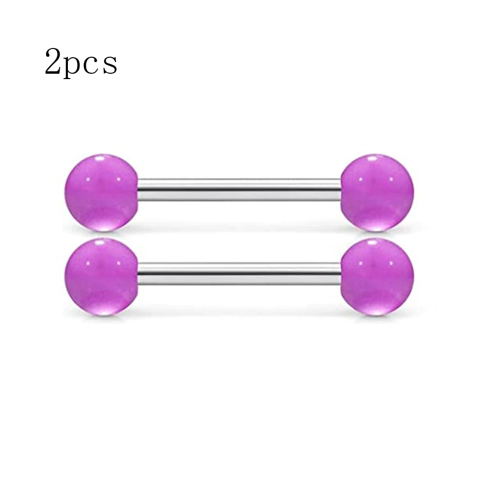 1/18Pairs 14mm/16mm/18mm Stainless Steel Tongue Rings Nipple Piercing Straight Barbells Jewelry For Men For Daily Decoration