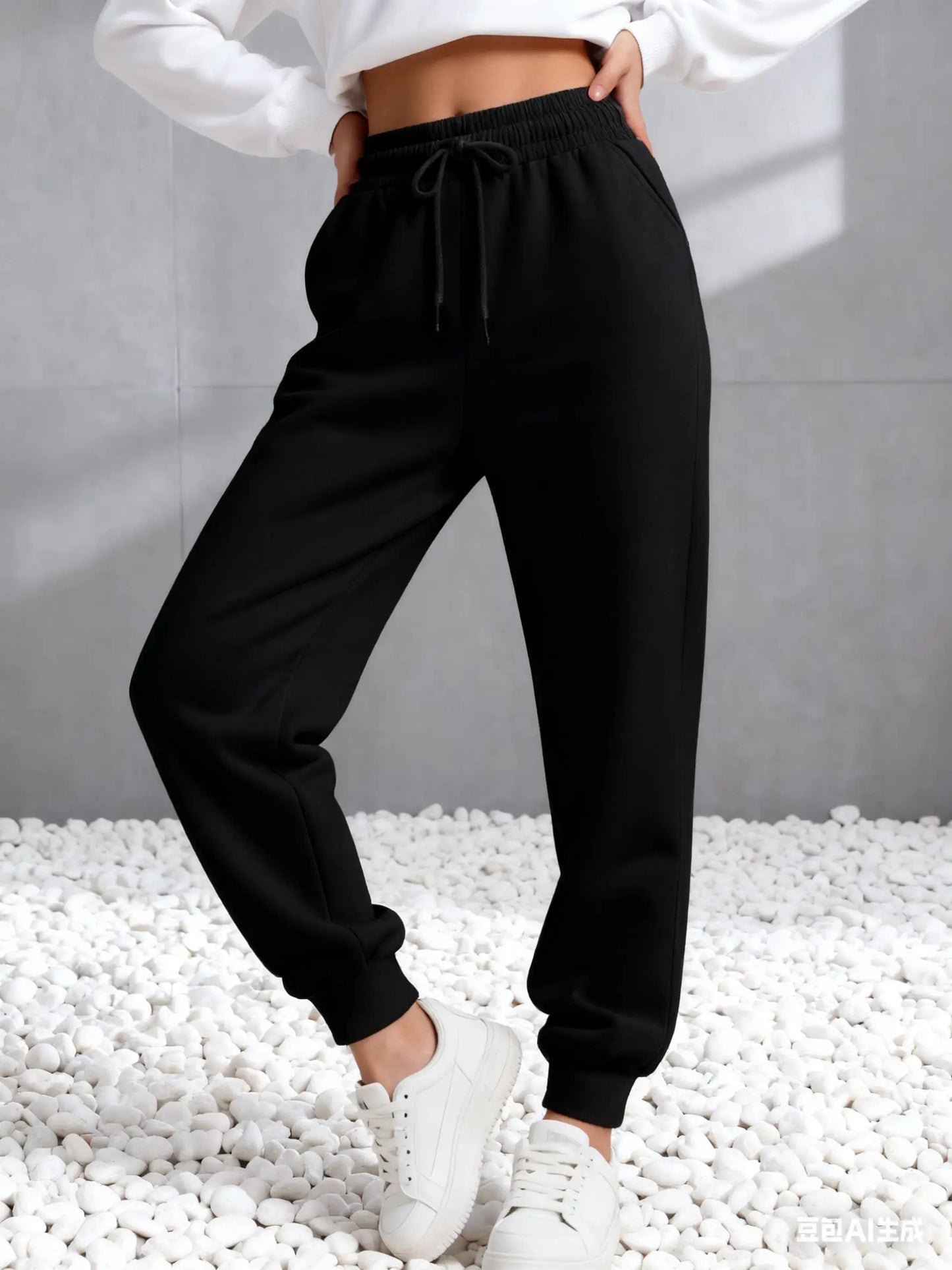 Multicolor Autumn Solid Color Womens Sweatpants Fleece Casual Unisex Long Pants All-Match Sportspants Woman Drawstring Pant