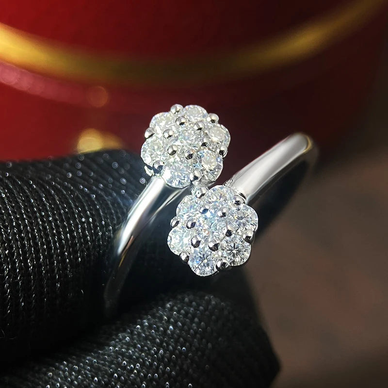 KNOBSPIN GRA Certified 2.5mm Flower Moissanite Wedding Rings for Women 100% s925 Sterling Sliver Ring Jewelry Wholesale