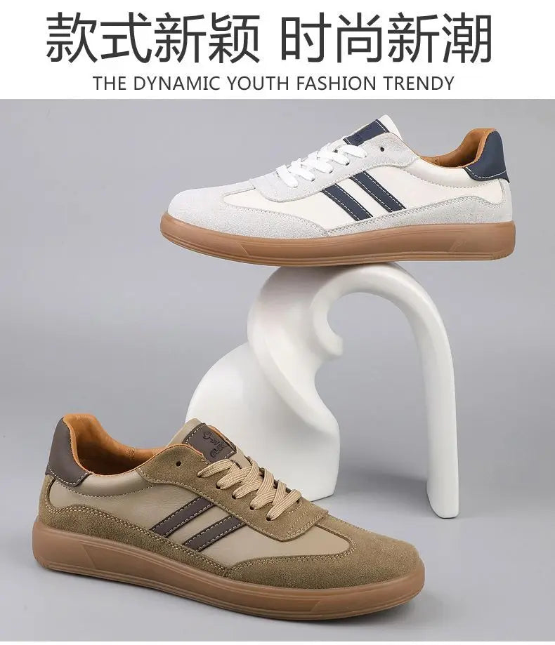 High Quality Leather Sneakers Men Trainers Classic Casual Sports Shoes Man Flat Sneakers Outdoor Non-slip Men's Skateboard Shoes