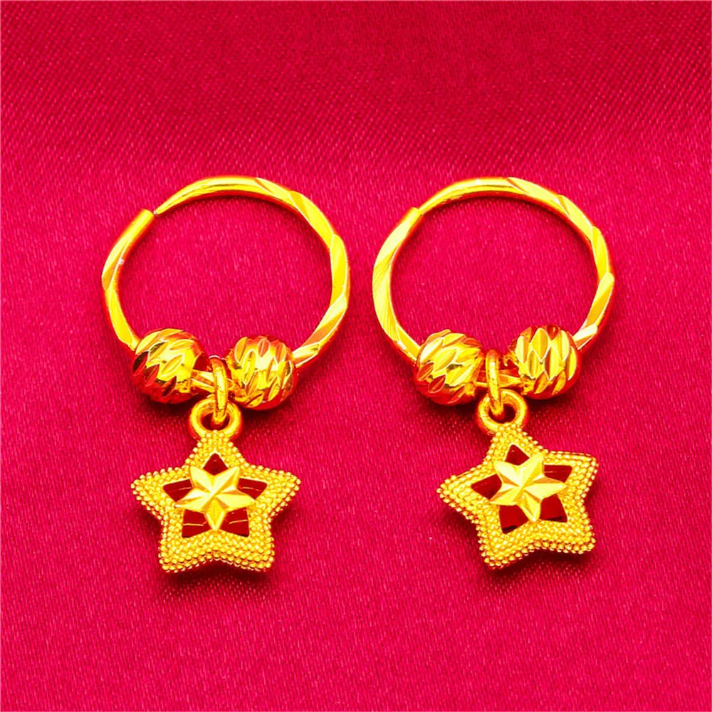 ANIID Heart Earrings 24K Gold Color Hoop Earrings for Women Nigerian Designer Earrings Party Wedding Jewelry Wholesale Gift