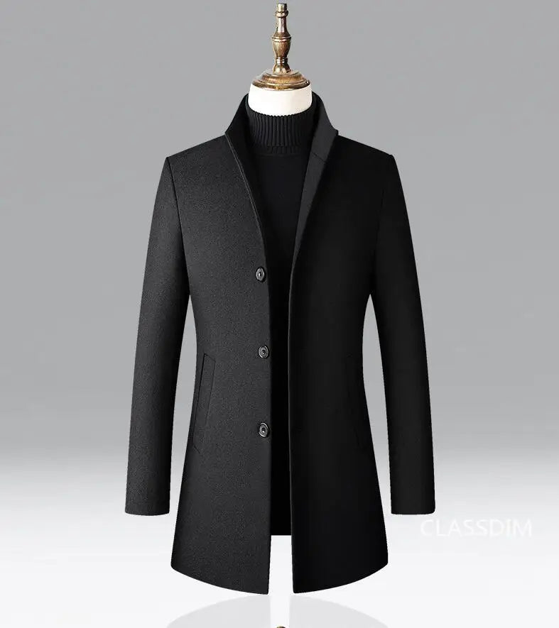 Men Long Trench Coats Cashmere Winter Jackets Wool Blends New Autumn Winter Coats Male Business Casual Trench Coats Size 4XL