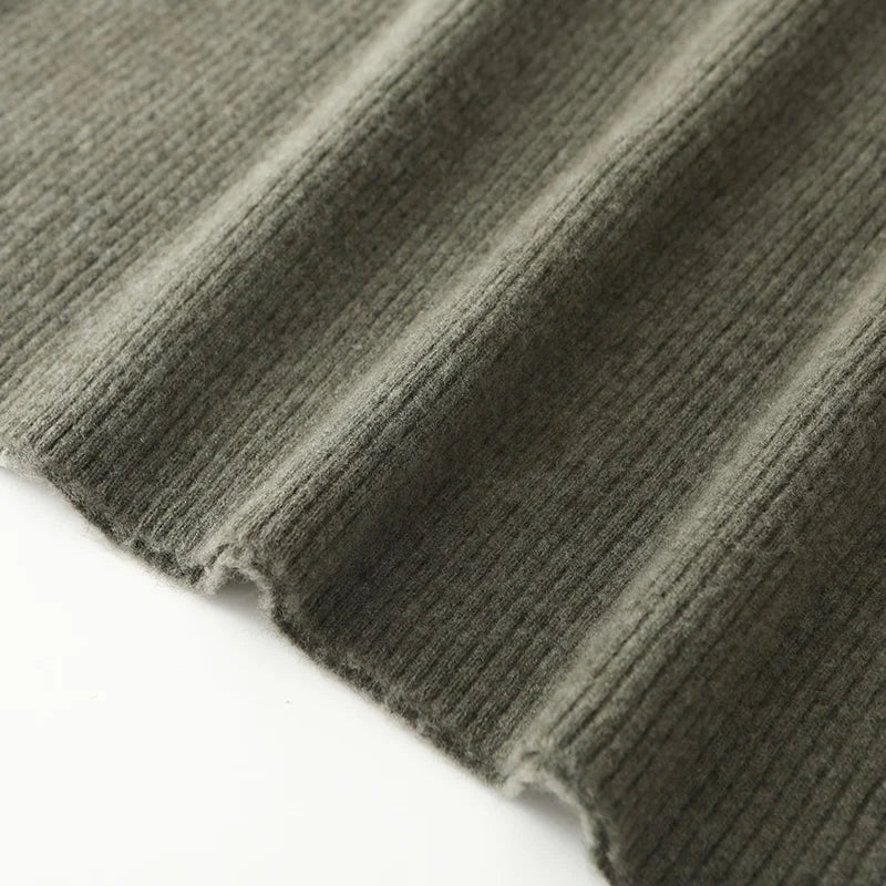 100% Merino Wool Skirt Women's Elastic Waist Cashmere Striped Skirts Office Lady Knitted Simple Dress Thickening Autumn Winter