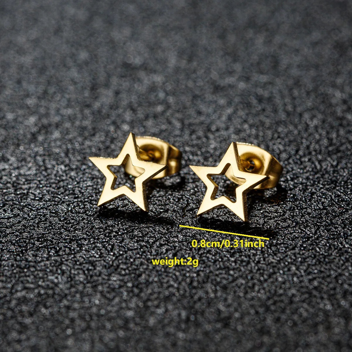 Vintage Simple Star Moon Circle Geometry Stainless Steel Stud Earrings for Women Trendy Earing Piercing Jewelry Gift