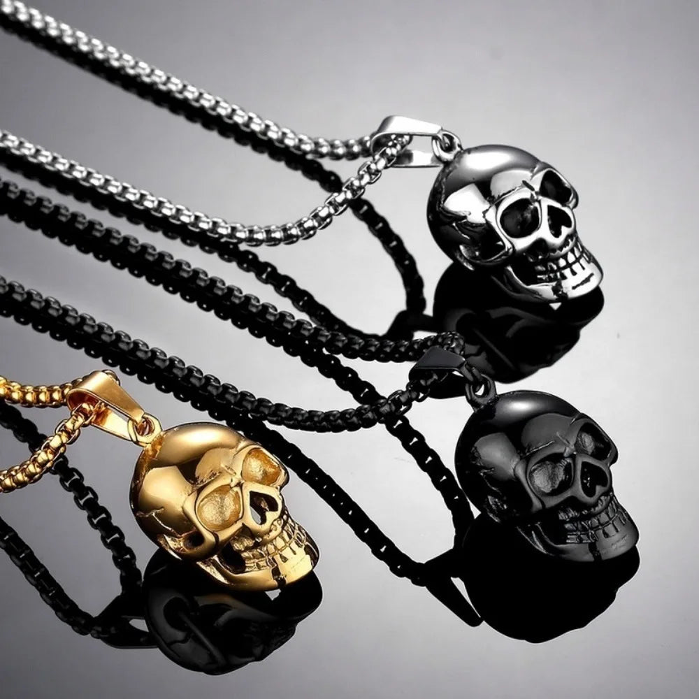 New Europe and The United States Personality Skull Pendant Necklace Men's Trend of Fashion Punk Hip-hop Men's Necklace Jewelry