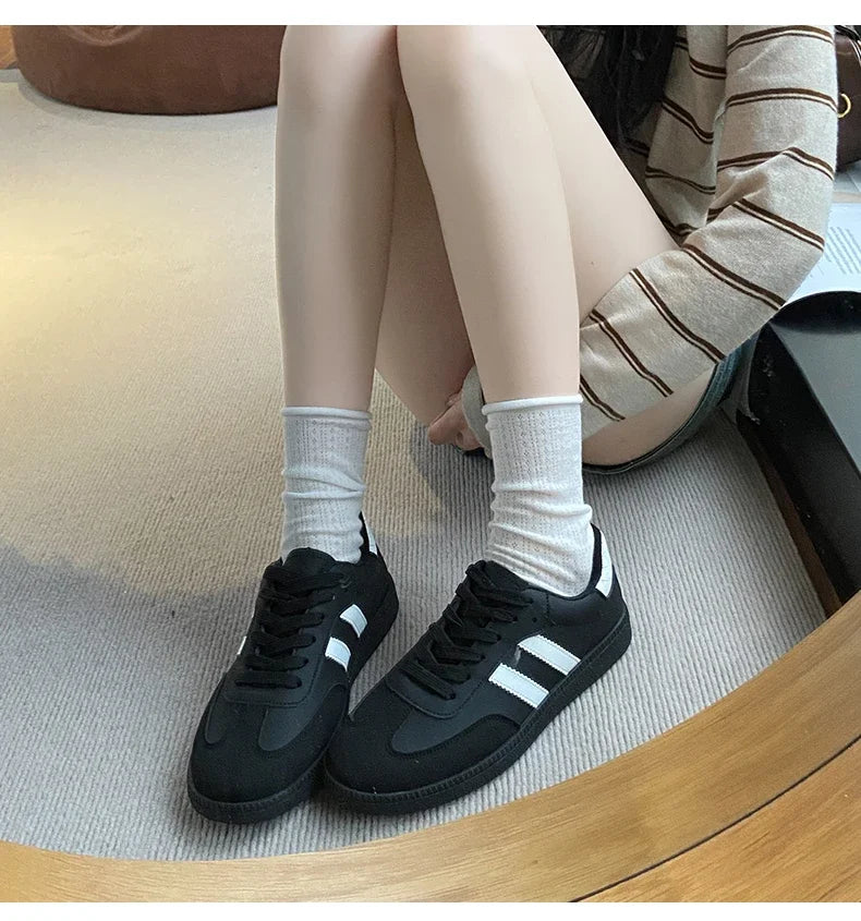 Women Tennis Sneakers Flats Ladies Fashion Mixed Colors Lace-up Vulcanized Shoes Spring Autumn Woman Outdoor Trainers Footwear