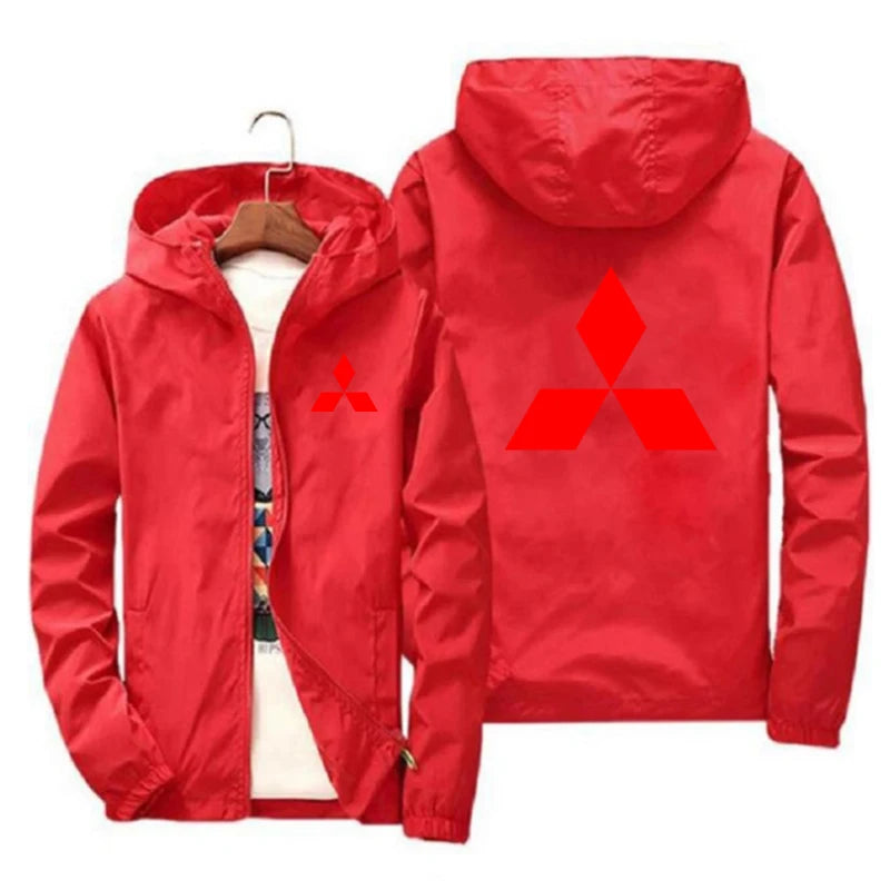 2025 Mitsubishi Racing Team Official Jacket: Unisex Racing Jacket, Oversized Top, Evo Jacket, Hooded Cardigan, Zip-Up Coat