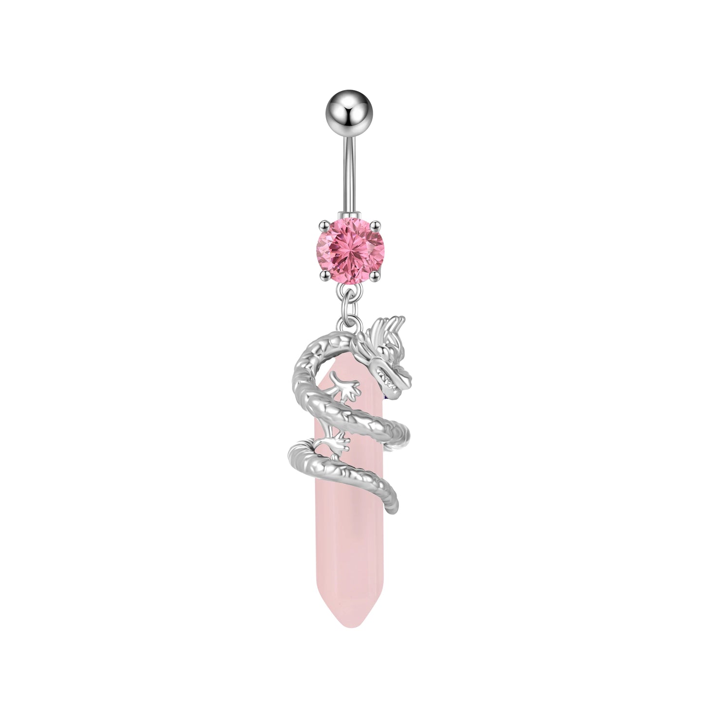 New Pink Series Heart Snake Crystal Zircon Belly Button Rings Fashion Cross Butterfly Dangled Belly Piercing for Women Jewelry