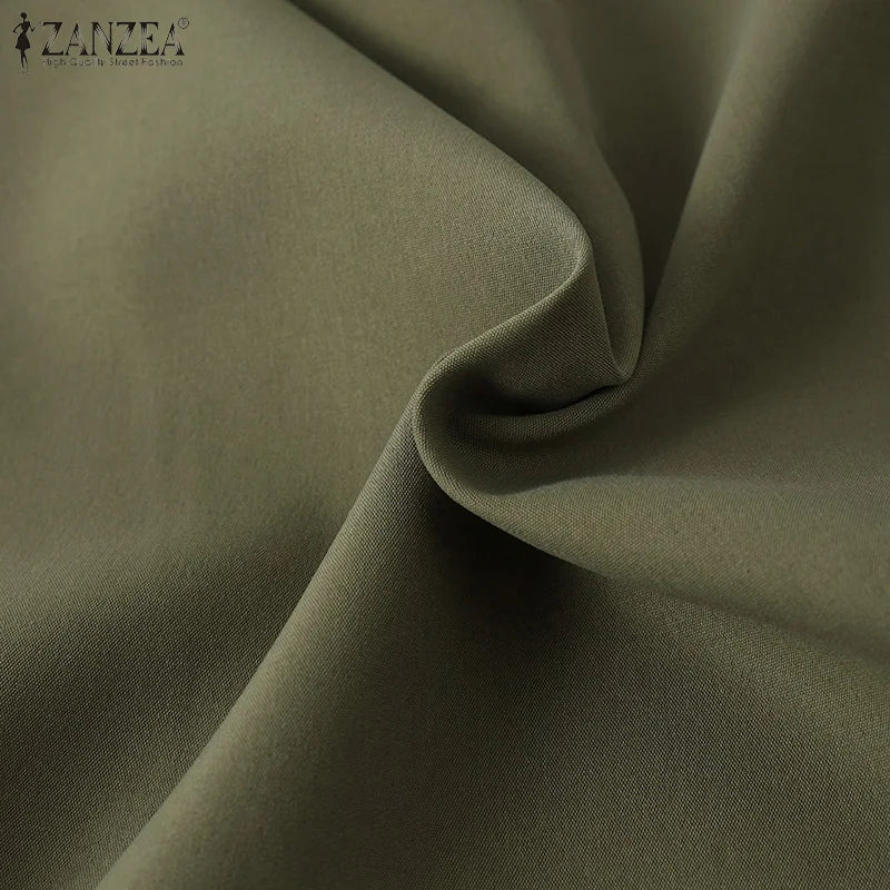 ZANZEA Fashion Women Autumn High Waist Skirts Solid Long Jupes Elegant OL Work Faldas Saia Stylish Holiday Midi Skirt Streetwear