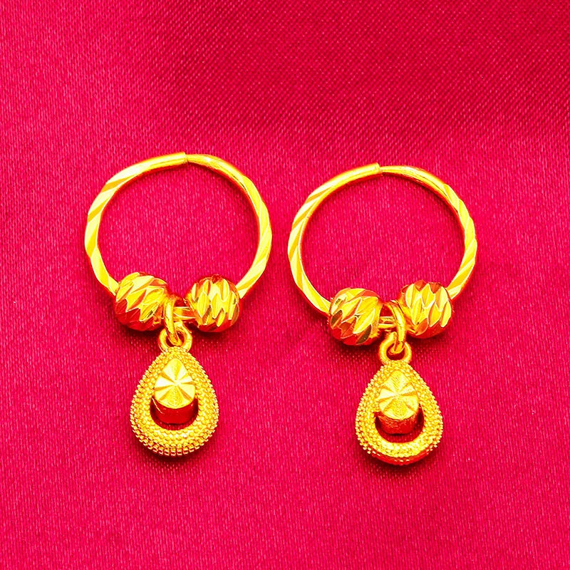 ANIID Heart Earrings 24K Gold Color Hoop Earrings for Women Nigerian Designer Earrings Party Wedding Jewelry Wholesale Gift