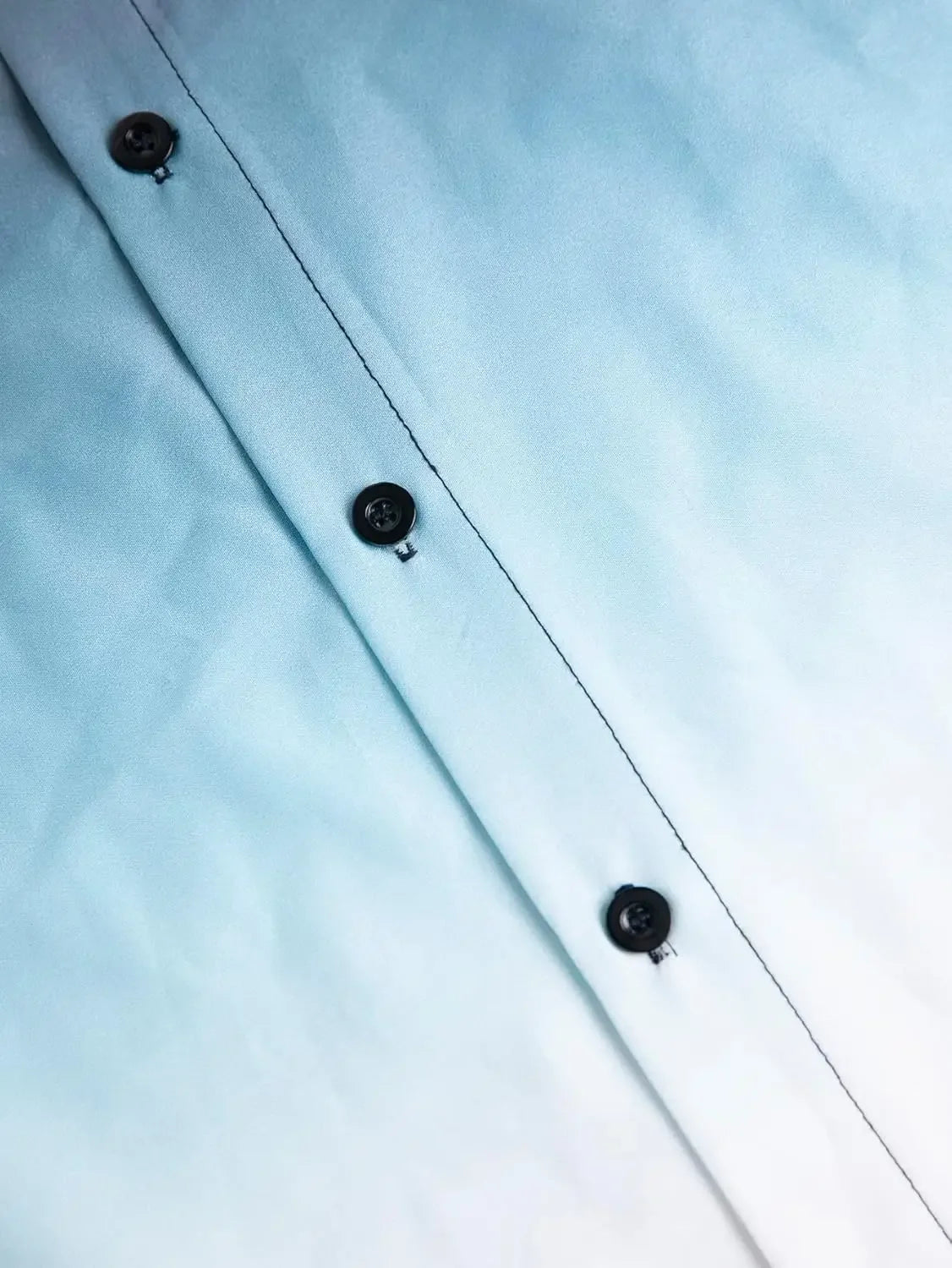 Men Shirt Ombre Gradient Short Sleeve Button Down Shirt Casual Lightweight Summer Style