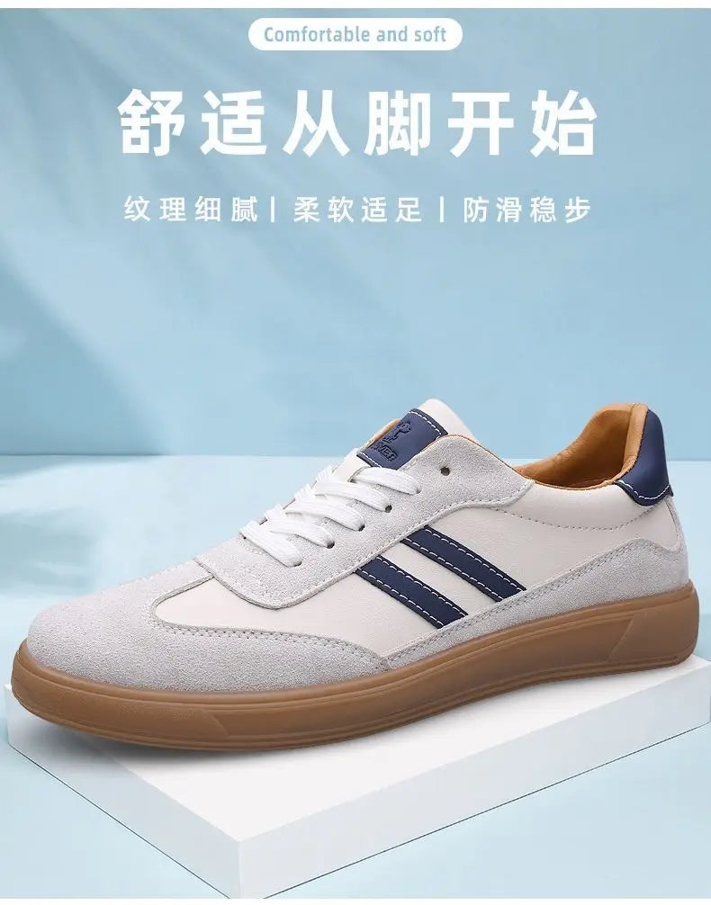 High Quality Leather Sneakers Men Trainers Classic Casual Sports Shoes Man Flat Sneakers Outdoor Non-slip Men's Skateboard Shoes