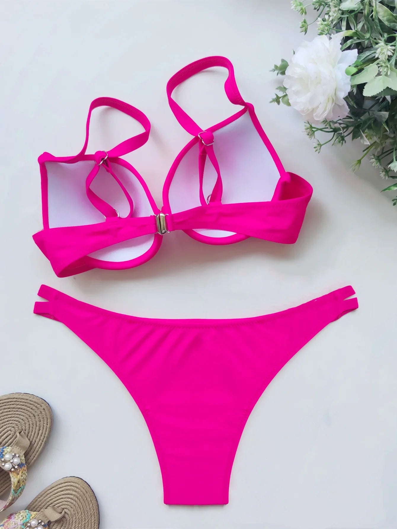 Sexy Push Up Bikinis Sets Two Pieces Solid Thong Swimsuit Bikini Swimsuit Swimwear Biquini Conjunto De Bikini Tankini Biquini