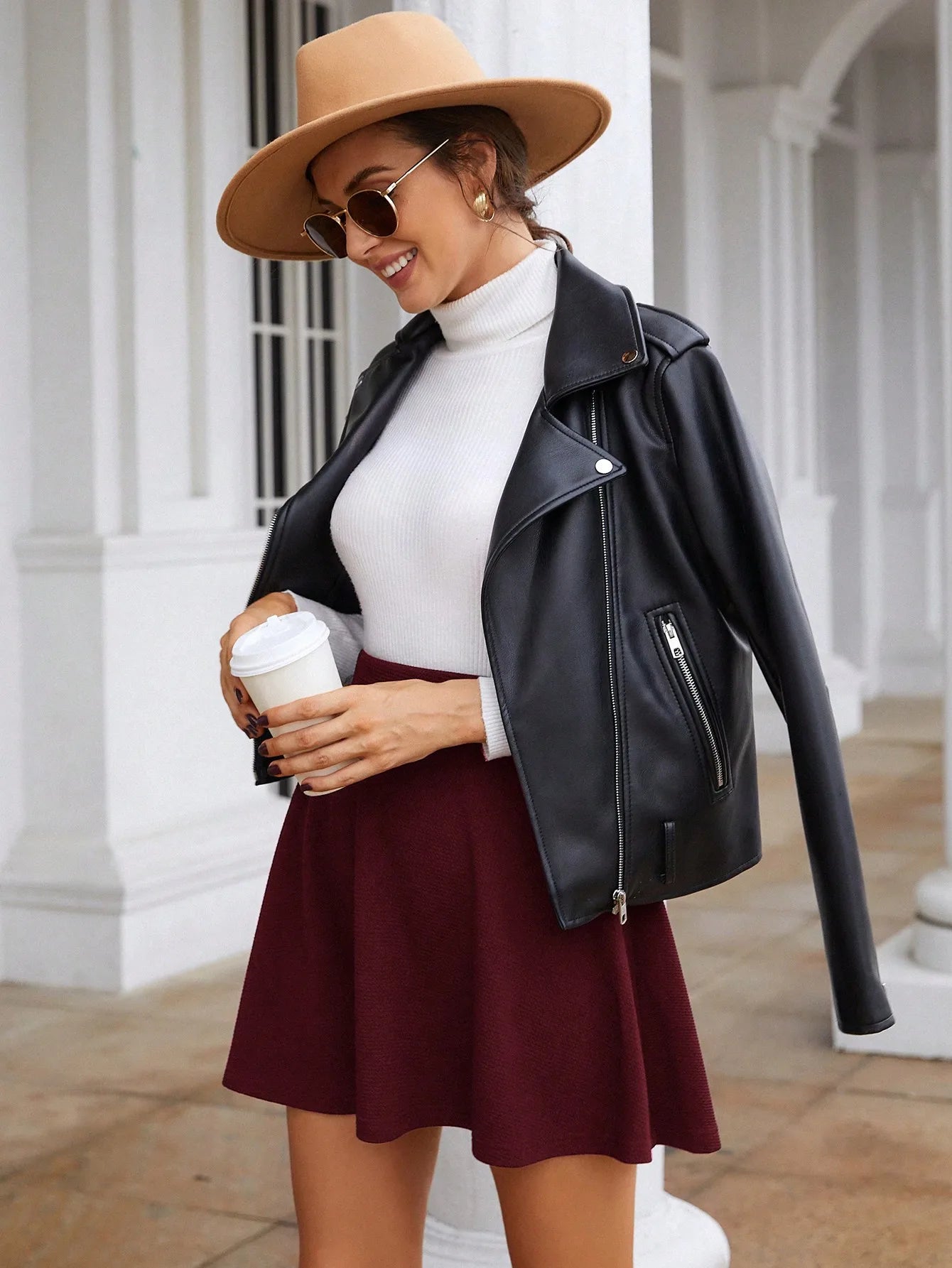 Short Women's Spring and Autumn Winter Knitted Skirt Bottom Puffy Pleated High Waist A-word Umbrella Skirt