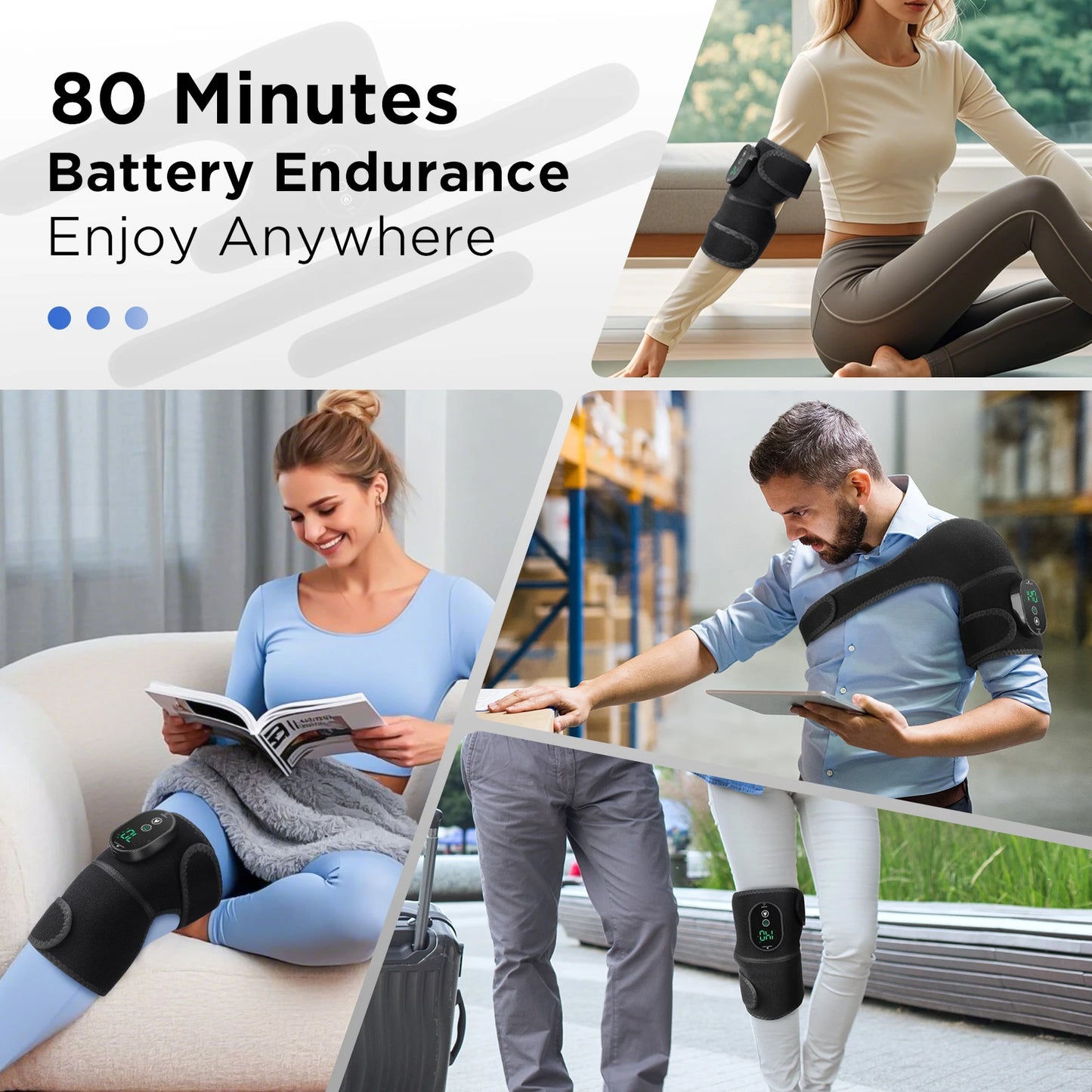 Wireless Electric Heating Knee Brace Support Belt Vibration Massage For Joint Care Knee Support Muscle Relax Hot Compress Pad