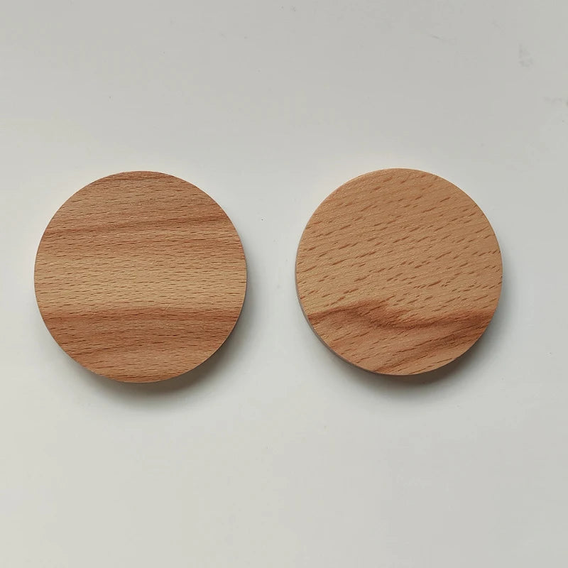 7.2*7.2cm Pure Wood Makeup Mirror Functional Wood Stylish Girls' Round Mirror Versatile Portable Mirror for Beauty Tool