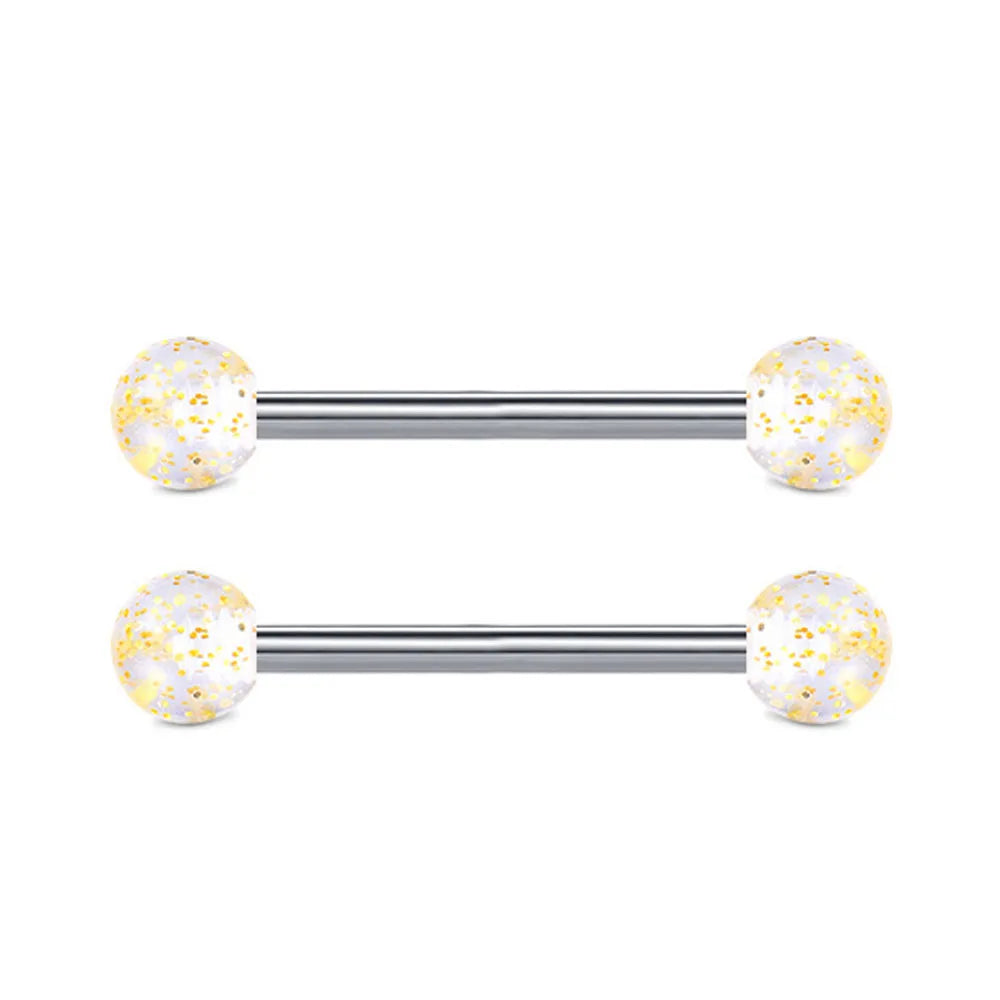 1/18Pairs 14mm/16mm/18mm Stainless Steel Tongue Rings Nipple Piercing Straight Barbells Jewelry For Men For Daily Decoration