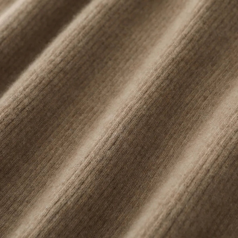 100% Merino Wool Skirt Women's Elastic Waist Cashmere Striped Skirts Office Lady Knitted Simple Dress Thickening Autumn Winter