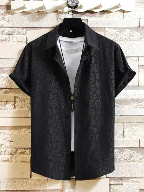 Alternating Striped men's Shirts Summer Minimalist Shirts Beach Casual Style Short Sleeved Shirt Men's Hawaii Vacation Shirt