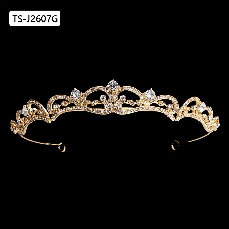 Gold Color Tiaras and Crowns for Women Wedding Bridal Hair Accessories Pearl Rhinestone Headpiece Bride Headdress Prom Jewelry