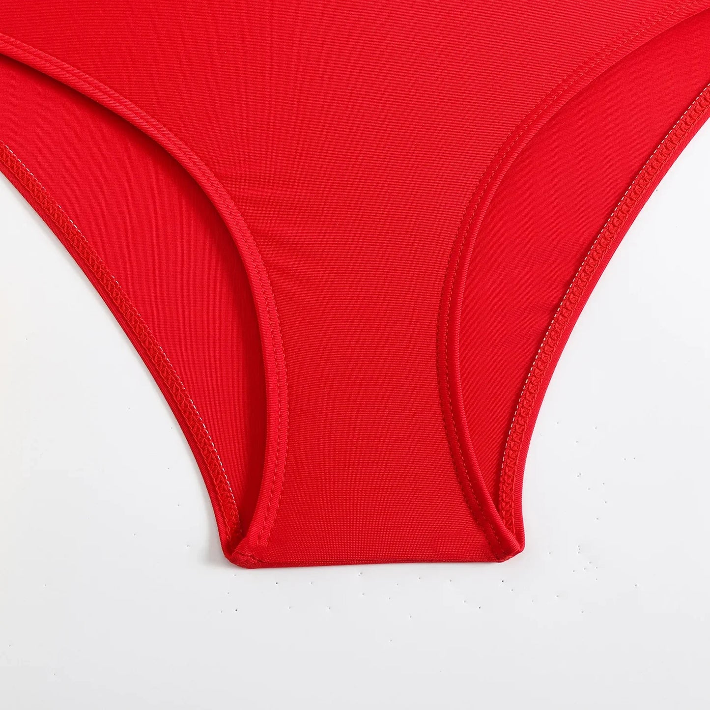 Fashionable Pure Color Nylon Fabric Bikini Set Sexy Two-Piece Swimsuit Drawstring Design Separate Top And Bottom for Women