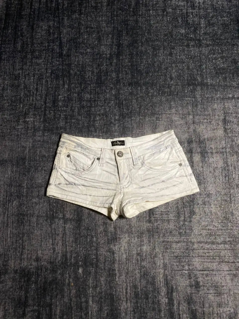 Summer Hot Girl White Cowboy Shorts Sexy Low Waist Letter Embroidered Super Shorts Women Fashion Gothic Retro Slimming Shorts
